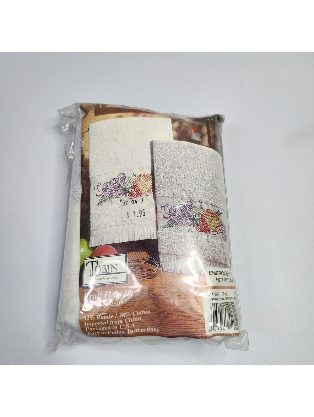 Tobin Fruit Harvest embroidery towel kit